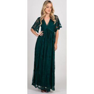 Pinkblush women's lace overlay maxi dress